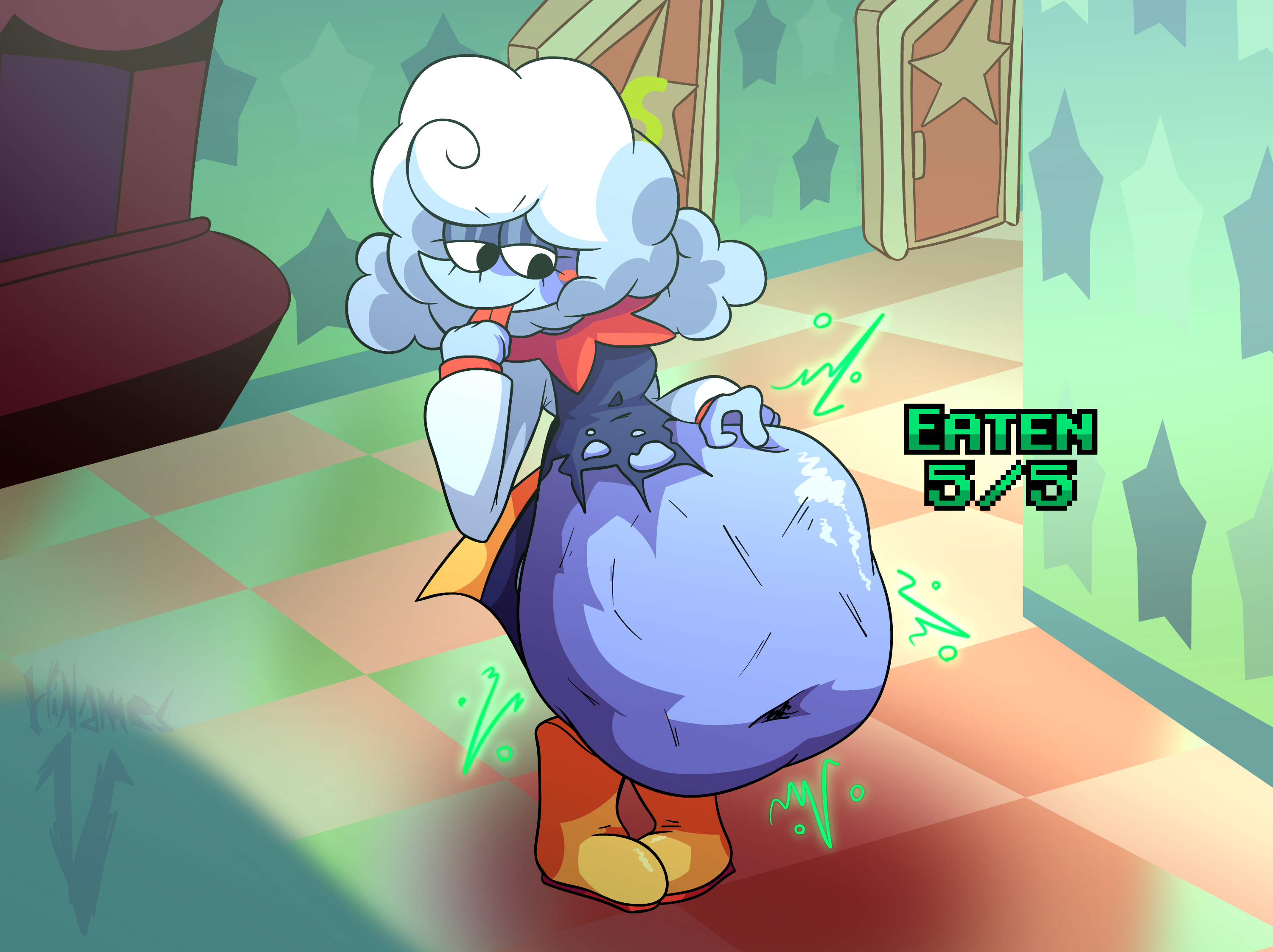 Rule 34 – belly bulge blue body blush deltarune digestion elnina (deltarune) female pred hand on belly hinamesv multiple prey pippins (deltarune) ripped clothing tongue vore vore belly | 14797852