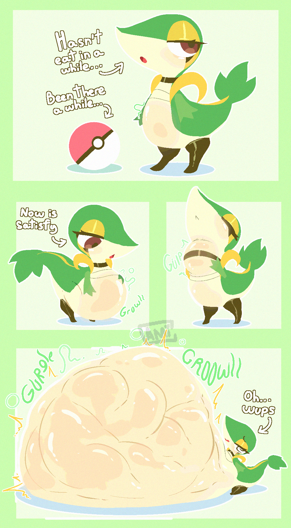 Rule 34 – belly bigger than body belly bulge belly expansion camigz digestion noises mass vore pokeball pokemon sequence snivy swallowing vore vore belly vore comic vore sequence | 14798056
