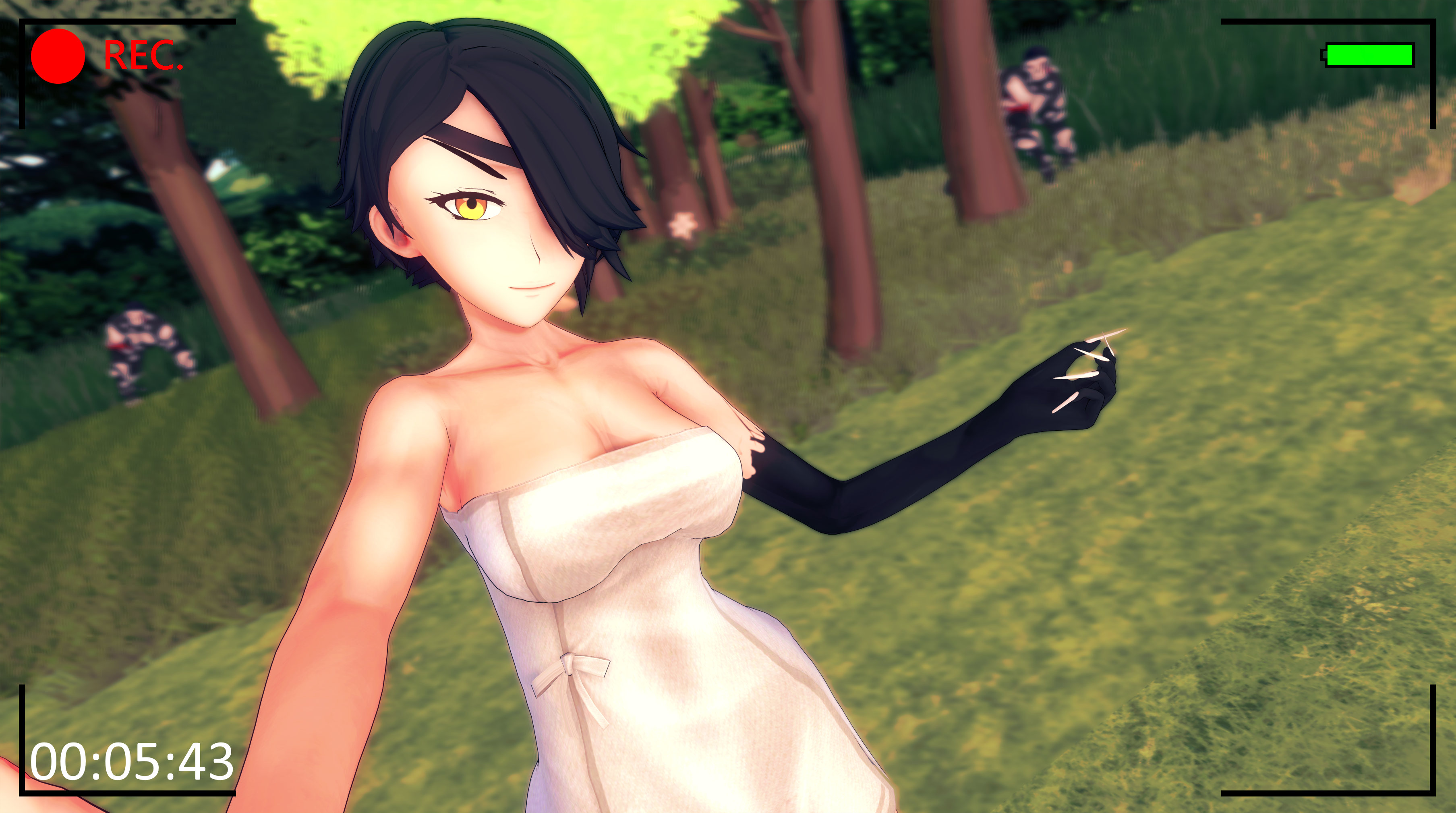 Rule 34 – 1girls 2boys amber eyes arrancon beringel black hair black hair female cinder fall eyepatch bikini forest background grimm (rwby) monster monster arm monster boy recording recording on phone rwby towel towel only | 14801245