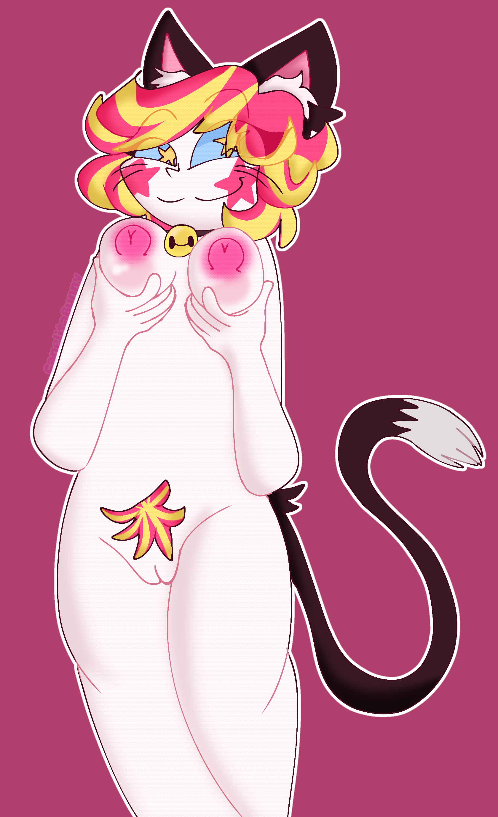 Rule 34 – bad anatomy canelitabunny cat ears cat tail catgirl dark deception dark deception: chapter 5 dark star (dark deception) female female only naked naked female neko neko ears neko girl neko tail prision panic pussy smile smiling smiling at viewer solo solo female stars in eyes touching breast | 14806295