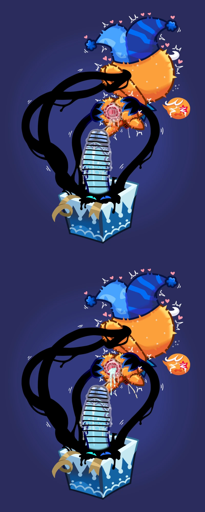 Rule 34 – 2 panel comic 2boys anus spread before and after black tentacles box closed eyes cookie run cookie run kingdom cum from ass erection flaccid penis flaccid while cumming gay gift box gingerbrave half-erect hands tied jester hat lorennsfw moaning penis penis covered in precum penis in a box penis size difference precum precum drip questionable consent shadow milk cookie shadow milk cookie (disguise) spread anus spread ass spread butt star tattoo sweat sweating tanned male tears tentacle trembling trembling for pleasure white hair yaoi | 14814043