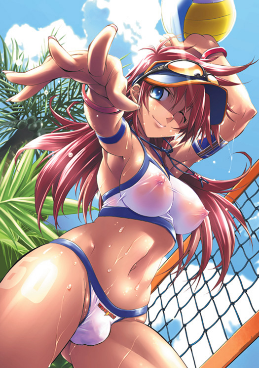 Rule 34 – 1futa abs ball (object) bikini blush breasts bulge cameltail color day erect nipples futa only futanari intersex long hair midriff nipples original outdoors pink hair rakko red hair see-through solo solo futa sunglasses swimsuit visor visor cap volleyball wet wink | 59052