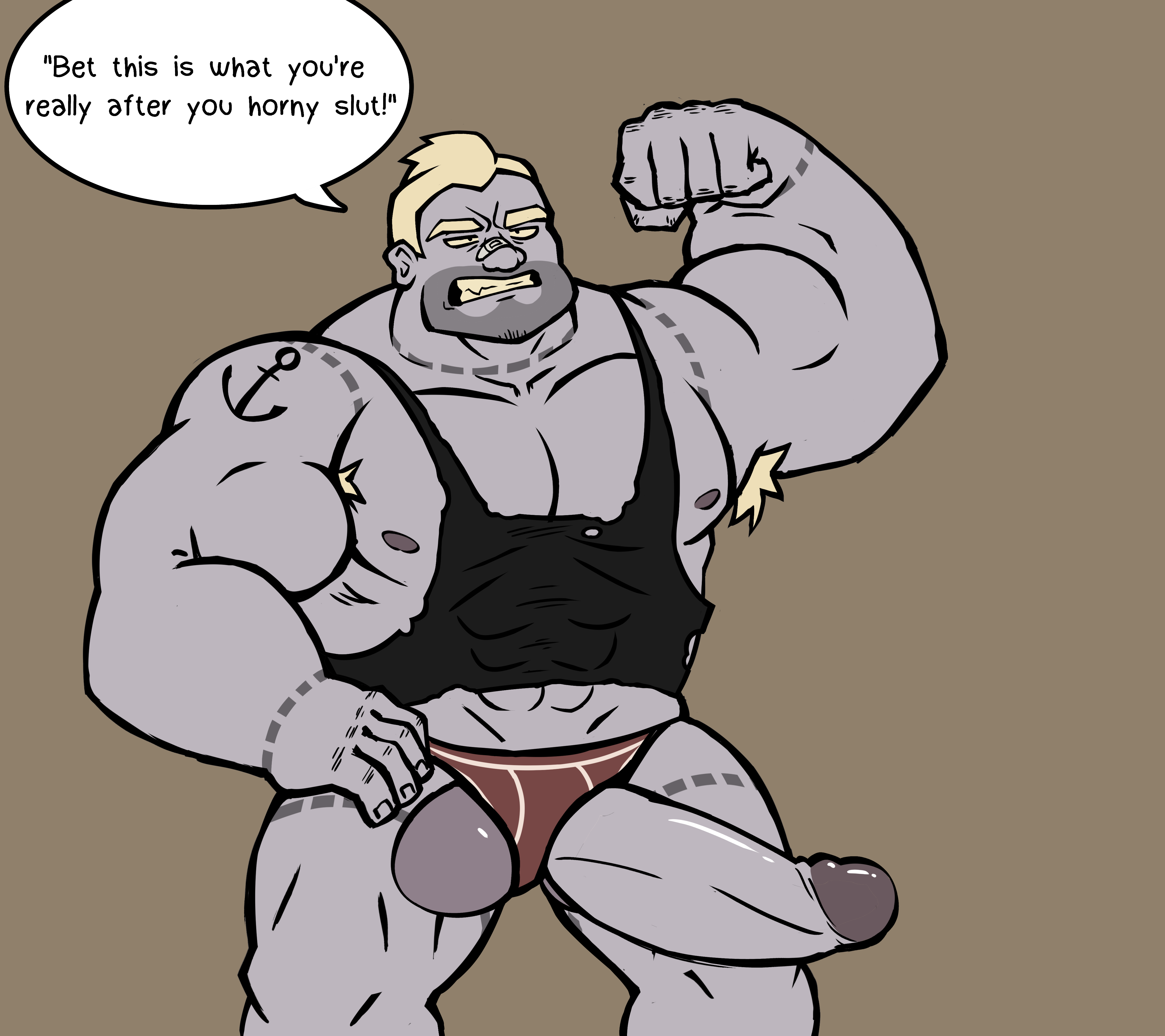 Rule 34 – alpha male anchor tattoo armpit hair balls bandage on nose big muscles blonde hair bodybuilder borderlinebeast bulge cocky dialogue dominant male huge biceps huge cock huge muscles huge pecs male male only muscles muscular muscular male nipples penis piercing red underwear skimpy clothes tank top tattoo zombie zombie weeners | 14846983