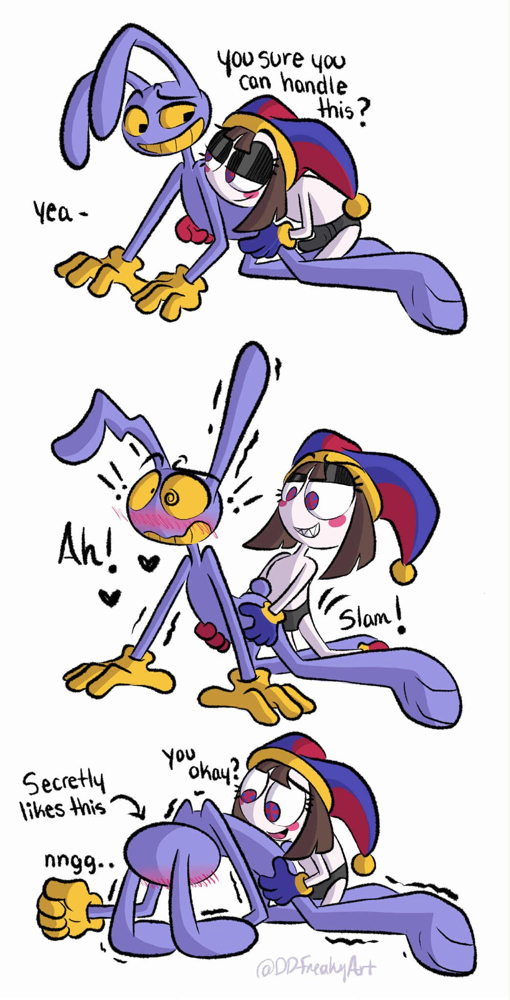 Rule 34 – 1boy 1girls 4 fingers anal anal sex anthro blush ddfreakyart duo female female penetrating female penetrating male femdom fingers glitch productions grabbing waist heart symbol hi res humanoid jax (tadc) lagomorph larger male leporid male male/female male penetrated mammal motion lines object in ass overwhelmed pegging penetration pomni (tadc) rabbit secretly loves it sex sex toy sex toy in ass sex toy insertion shaking sharp teeth shivering size difference small dom big sub smaller female smug face smug grin spiral spiral eyes strapon surprised teeth the amazing digital circus toying partner waist grab | 14849880