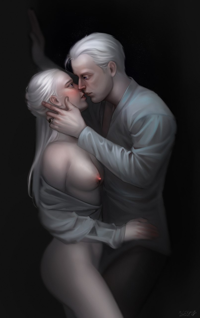 Rule 34 – 1boy 1girls a song of ice and fire ass big breasts blush bottomless breasts daemon targaryen female game of thrones hand on face house of the dragon imminent kiss imminent sex incest light skin long hair male mostly nude msezrwiz older male parted lips partially clothed rhaenyra targaryen ring silver hair standing uncle and niece valyrian white hair younger female | 14915812