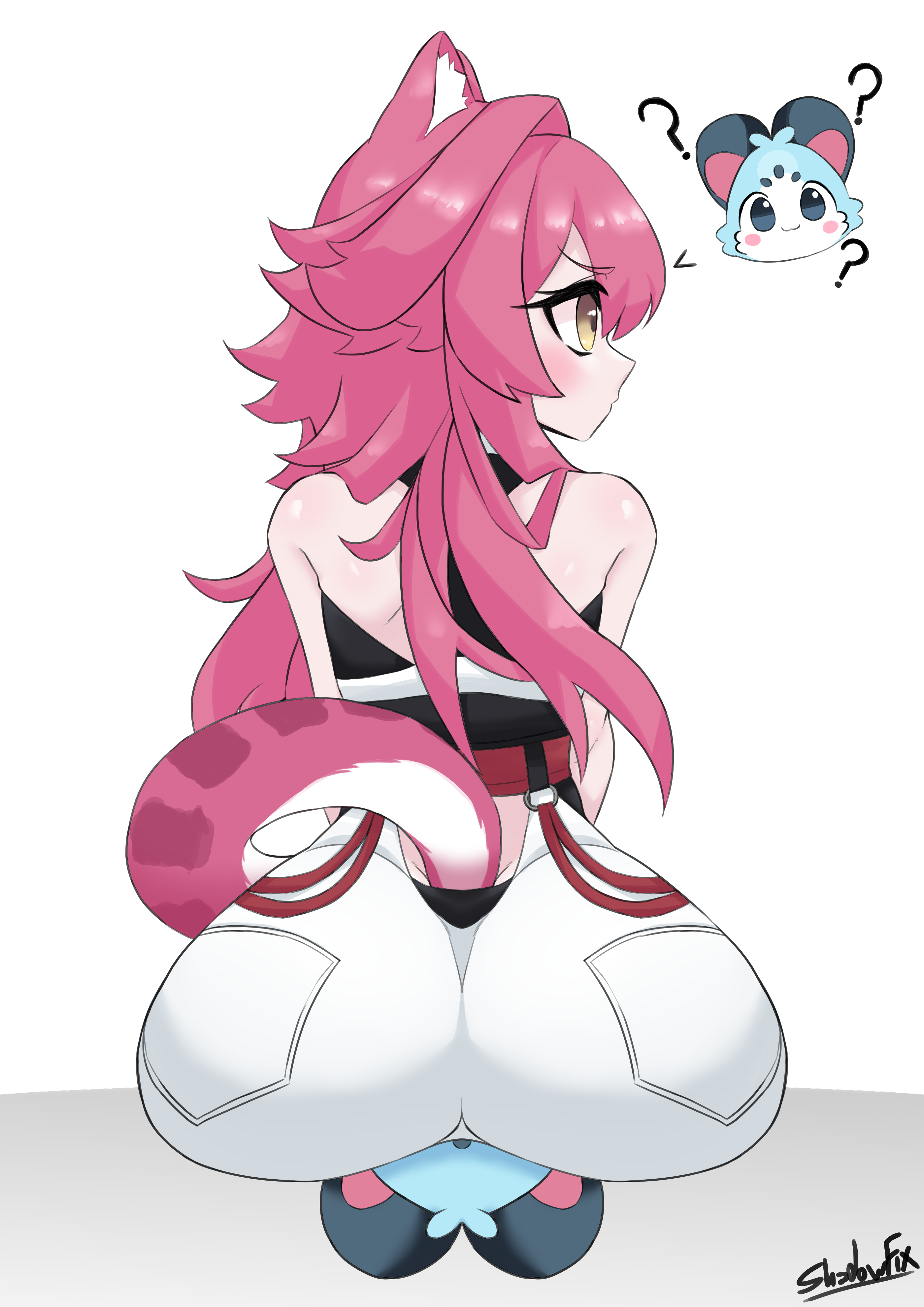 Rule 34 – 1ambiguous 1girls ? ambiguous gender ass ass focus blue eyes blue fur bottomwear cat ears cat girl cat tail chattino (raora panthera) clothed clothing confusion facesitting fan mascot (vtuber) fan mascot focus (vtuber) feline female hololive hololive english large ass light-skinned female light skin looking around pink hair question mark raora panthera shadowfix shorts sitting sitting on face sitting on person white bottomwear white clothing white shorts yellow eyes | 14917868
