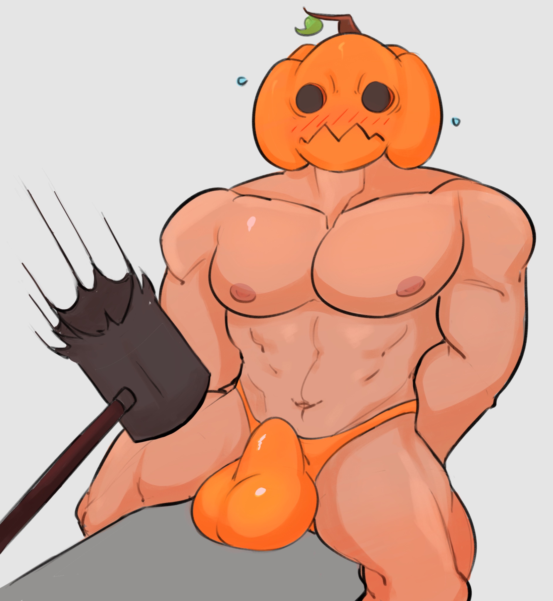 Rule 34 – ball crush ballsack bara blush lines bulge gay hammer pumpkin pumpkin head robustidol underwear underwear only worried worried expression worried face worried look | 14929762