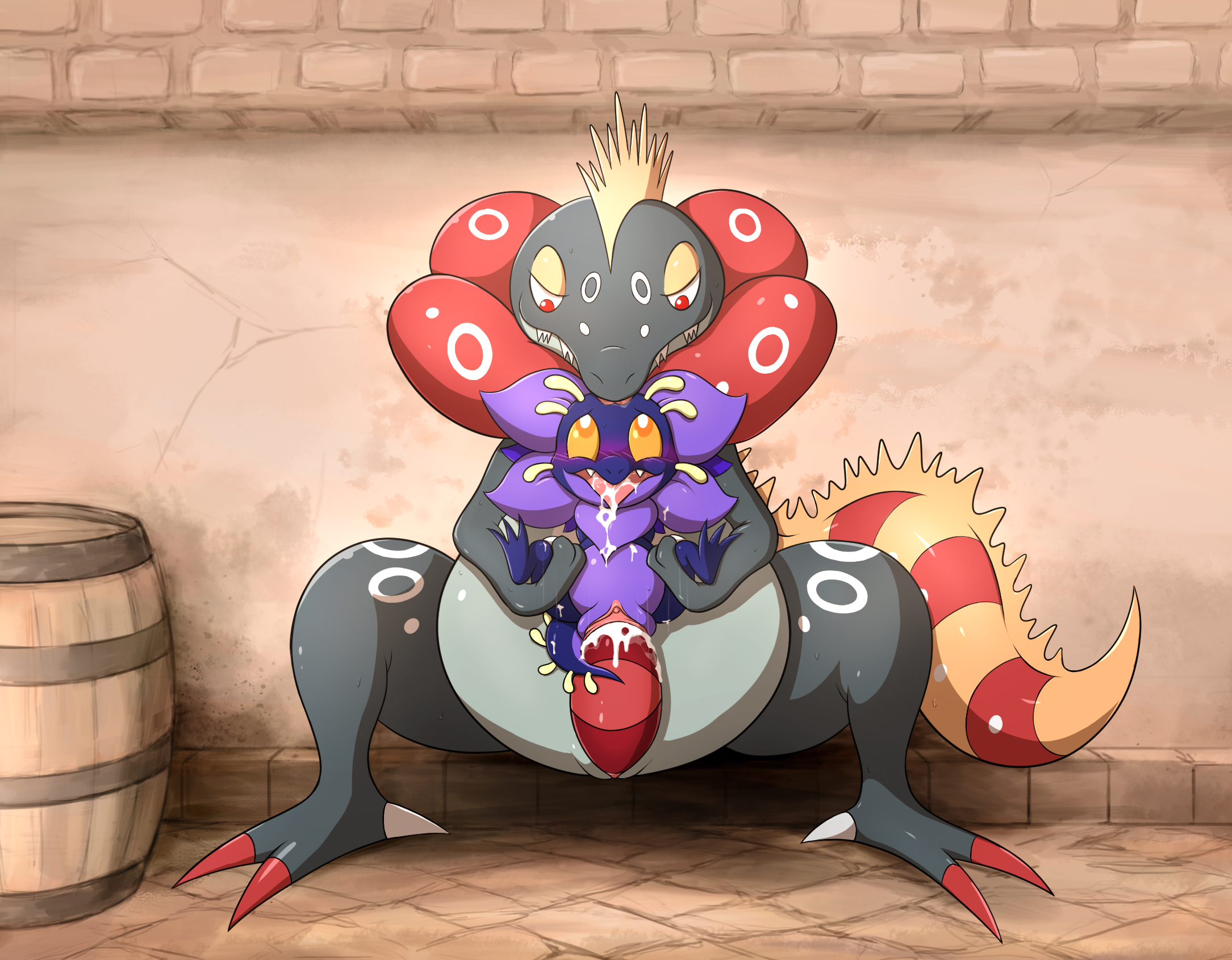 Rule 34 – 2 claws back spines barrel blush bodily fluids brick claws cum cum drool cum in mouth cum in vagina cum inside dancingchar dominant dominant male dragon duo elemental creature eye contact female fleshlight position flora fauna floraverse frilled petal dragon genital fluids genitals hi res larger male leg grab looking at another looking at partner male male/female mythological creature mythological scalie mythology nymlus outside pavement penis plant scalie semi-anthro sitting size difference smaller female striped genitalia striped penis stripes submissive submissive female wall (structure) wilburforce (graedius) | 14934238