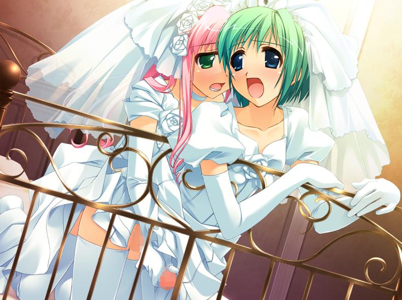 Rule 34 – 2boys anal anal sex androgynous bed blue eyes bride censored clothed sex femboy game cg girly green eyes green hair handjob josou seme male male bride male only mosaic censoring narumi suzune ootomo maki ooyama rui oto puri penis penis under dress pink hair reach around sex trap trap on trap wedding dress wedding veil yaoi | 83067