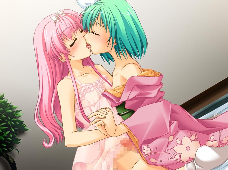Rule 34 – 2boys censored crossdressing femboy frottage game cg green hair japanese clothes kimono kissing male male only mosaic censoring narumi suzune nightgown ootomo maki ooyama rui oto puri penis penises touching pink hair trap trap on trap yaoi | 83068