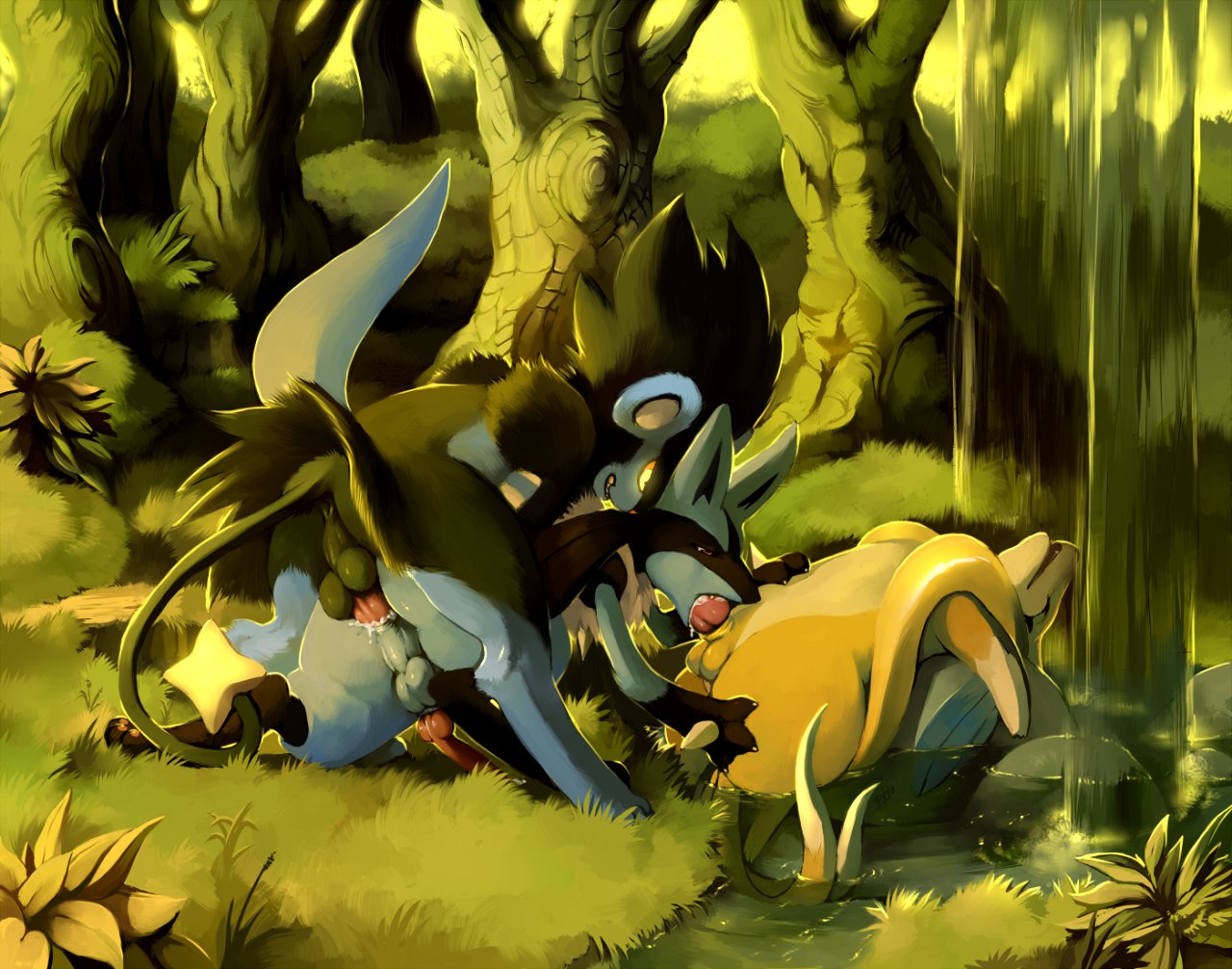 Rule 34 – 3boys anal anthro ass blowjob color cum cum in ass cum in mouth cum inside fellatio floatzel furry gay lucario luxray male male lucario male only male penetrating nintendo no humans oral oral sex orgy pokemon pokemon (species) pokemon dppt purplekecleon spitroast straight hair threesome tree water waterfall yaoi | 85364