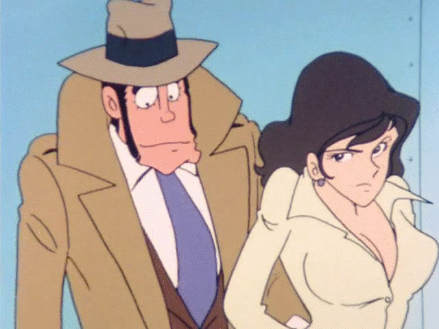 Rule 34 – 1girls 70s animated breasts clothing covering female human koichi zenigata lupin iii male mine fujiko nipples screencap topwear undressing | 86579