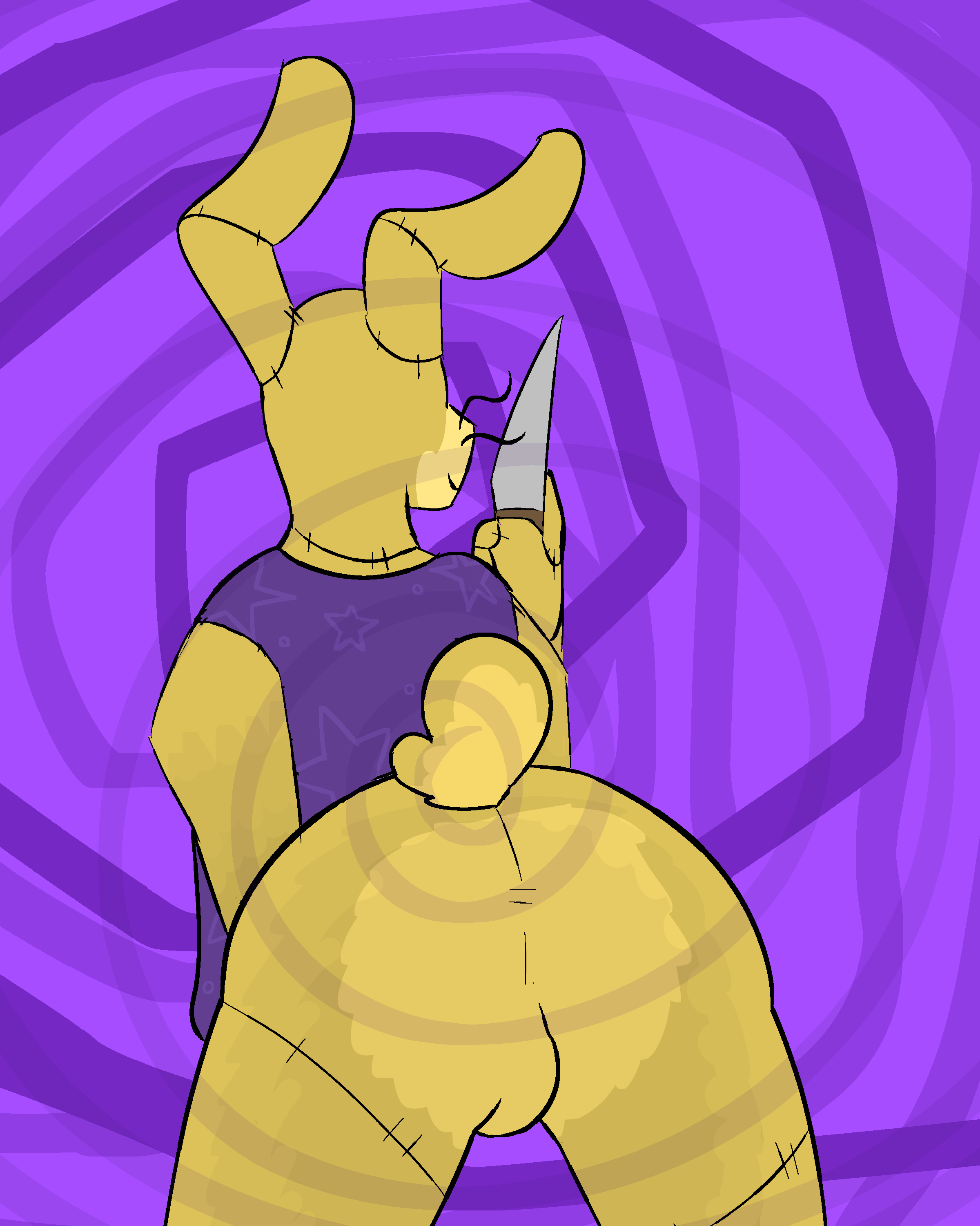 Rule 34 – 1boy anthro anthro male anthro only anthro solo ass ass back view backsack backview balls balls bulge bent over blade bulge bunny clothed clothing costume delta’s art digital media (artwork) ear five nights at freddy’s five nights at freddy’s: help wanted fnaf furry furry male furry only furry solo glitchtrap holding knife holding object knife lagomorph male male anthro male ass male ass focus male butt male butt focus male furry male only no-human no human no humans no visible genitalia non-human non-human only only furry only male png purple background purple clothing purple vest rabbit solo solo anthro solo furry solo male solo male spiral spiral background stitch (sewing) stitched stitches tail testicles vest video games whiskers yellow body yellow fur | 14987934