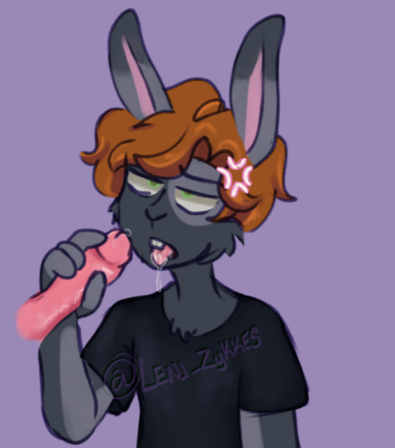 Rule 34 – black body black fur boy furry furry bunny green eyes rabbit red hair twink | 14990467