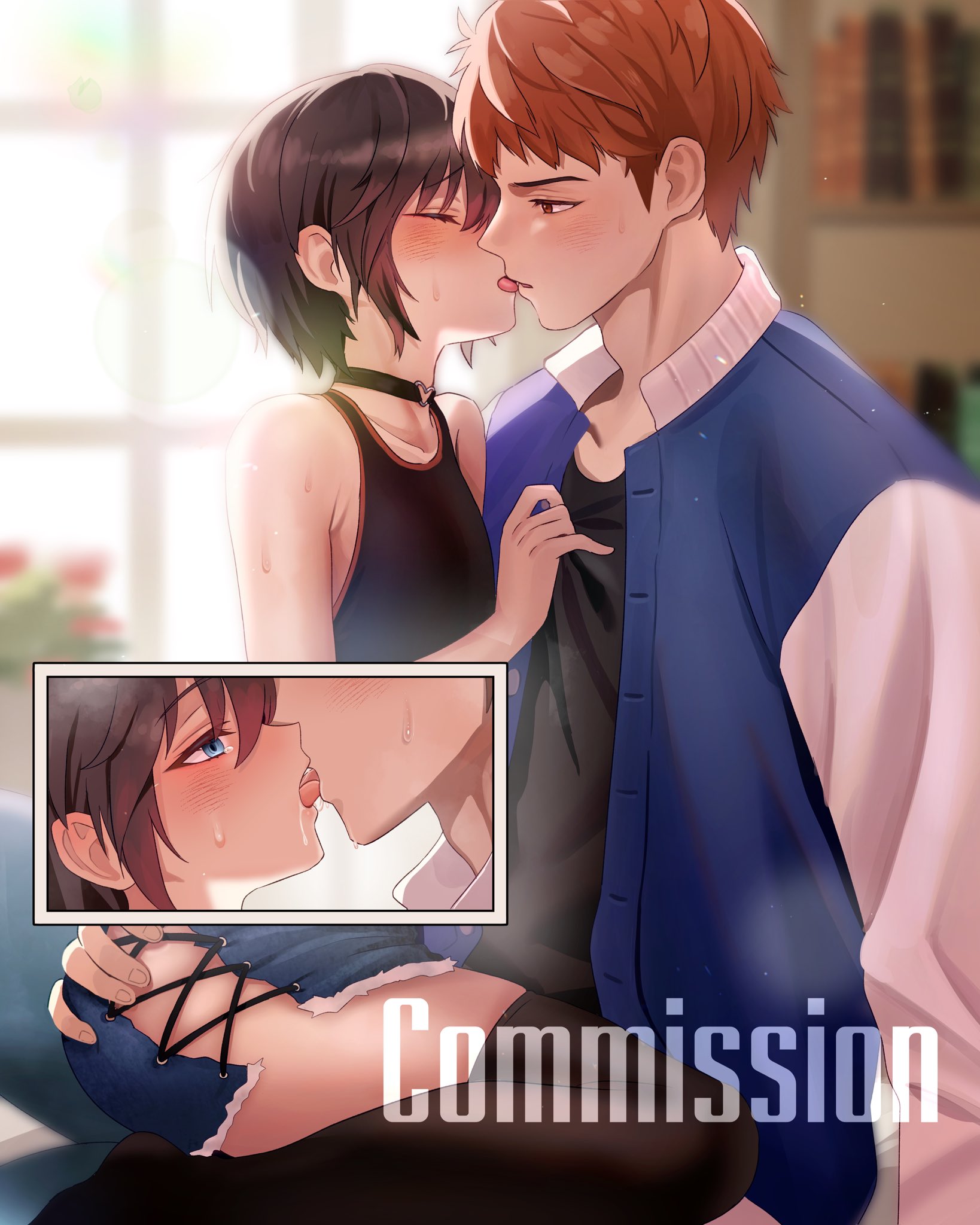 Rule 34 – 2boys alternate version available ass grab bare shoulders blue eyes blush brown eyes brown hair choker detailed background femboy french kiss girly heart human kissking light-skinned femboy light-skinned male light skin looking down male male focus male only multiple boys original character shiny shiny skin sitting on lap sitting on person sketch sweat tongue out trap yaoi zanegoodell | 14998909