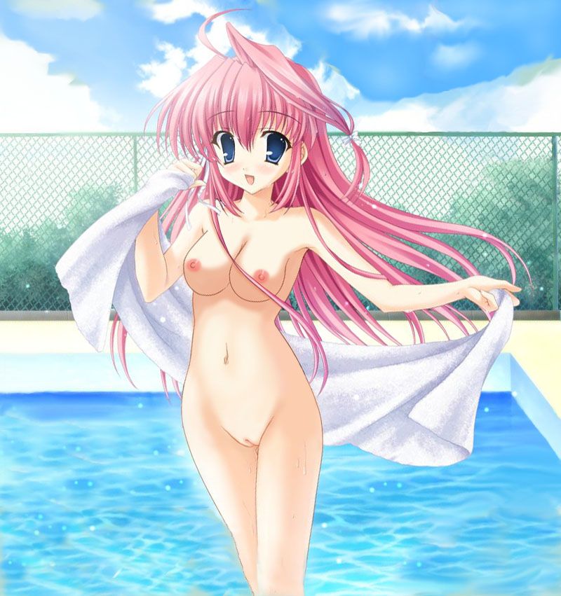 Rule 34 – artist request blue eyes blush breasts character request copyright request eyebrows visible through hair female large breasts long hair nude open mouth outdoors outside pink hair pool pussy smile solo solo female summer towel water wet zenra | 89347