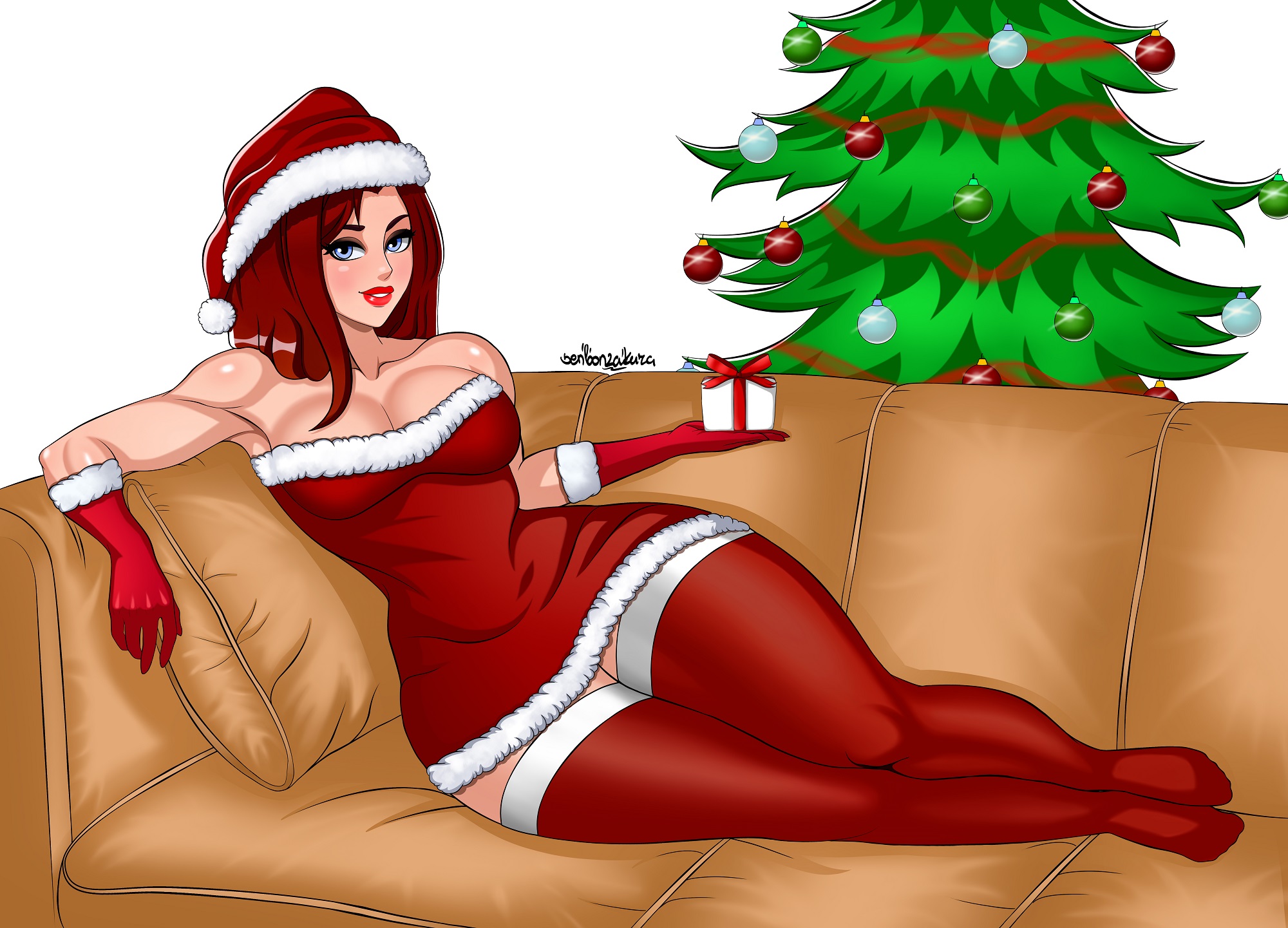 Rule 34 – 1female 1girls alluring artist self-insert big breasts big thighs blue eyes celebration curvy enticing female female focus female only female solo front view gift gift box girl only girl solo hair human legs light-skinned female light skin lipstick long hair lying lying on bed lying on side new year only female only girl only woman red hair santa costume santa hat self portrait selfie senbonzakuraart smile smiling smiling at viewer solo solo female solo focus solo girl solo woman stockings thick hips thick legs thick thighs voluptuous voluptuous female woman only woman solo | 15002466