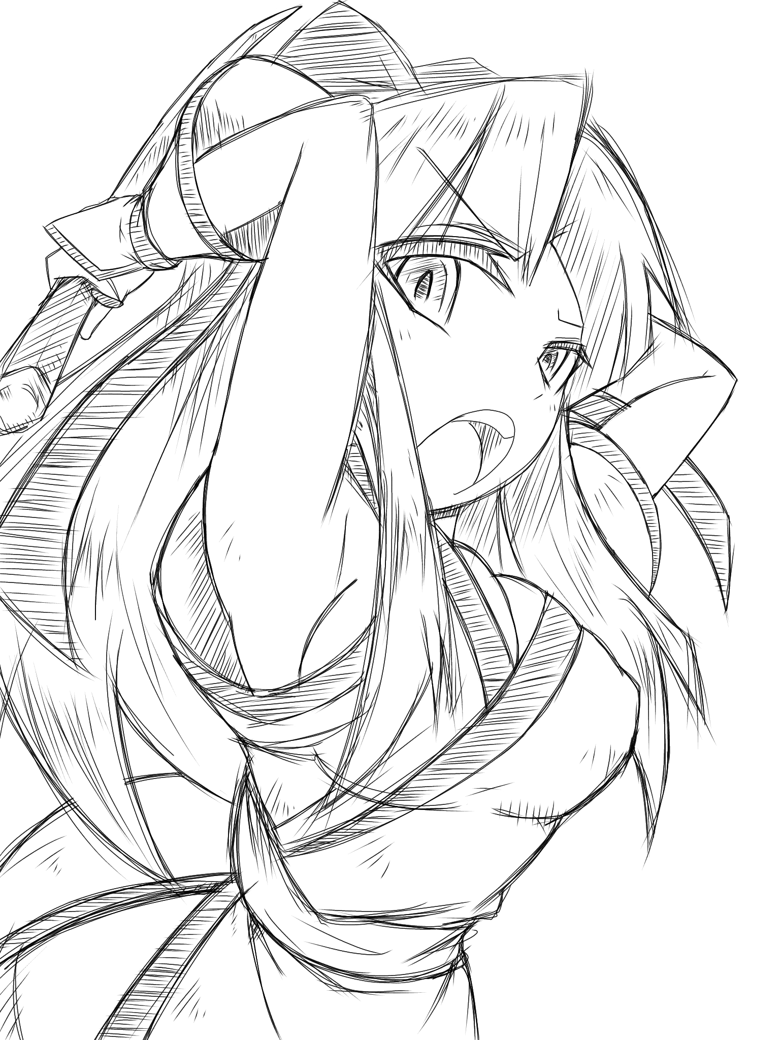 Rule 34 – 1girls annoyed armpits arms behind head big breasts breasts bursting breasts busty cleavage covered nipples erect nipples under clothes female female only hair ribbon highres king of fighters large breasts long hair looking at viewer monochrome nakoruru open mouth pose posing ribbon samurai shodown sketch snk solo teeth tongue traditional media voluptuous weapon | 15009173