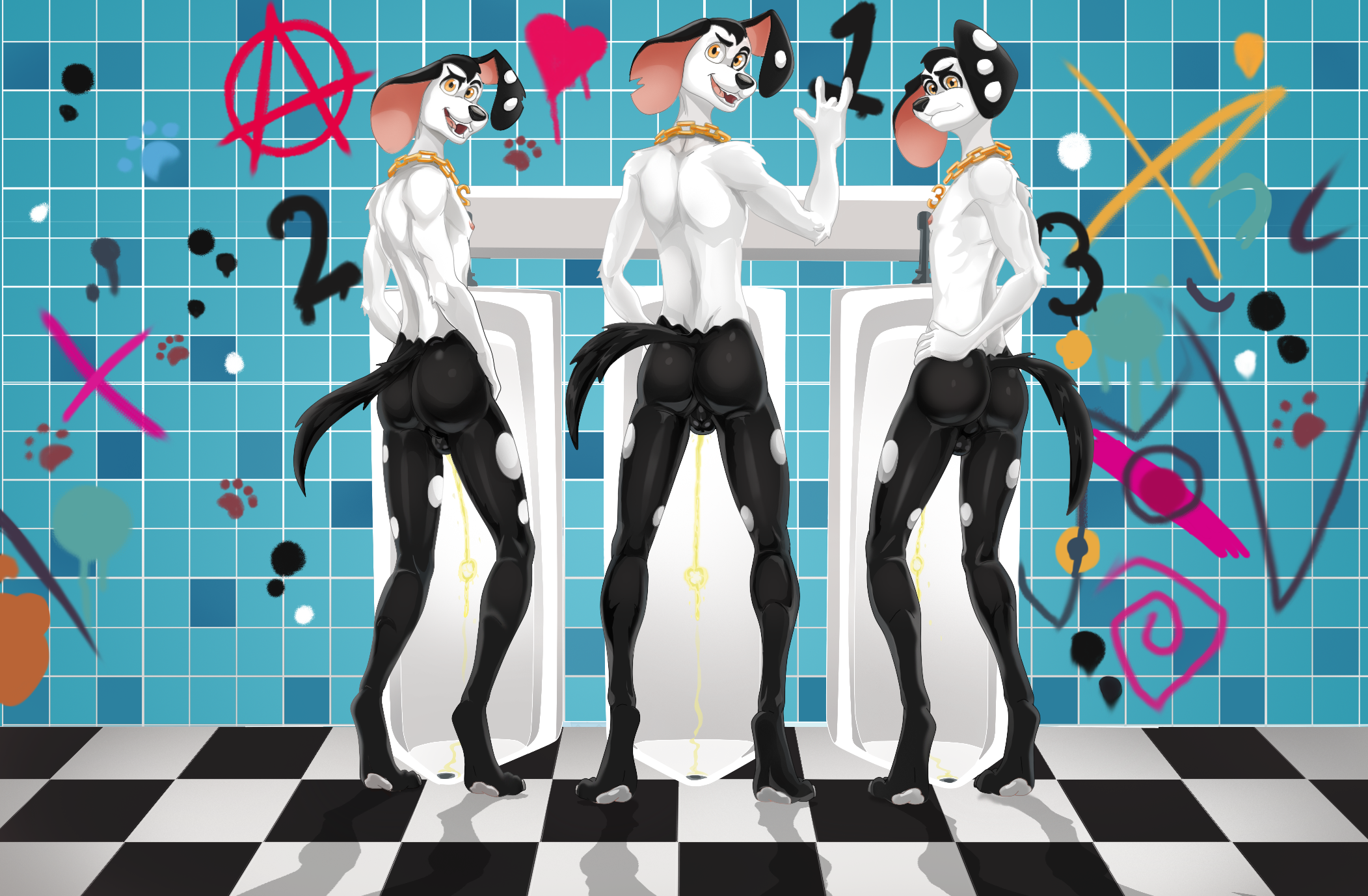 Rule 34 – 101 dalmatian street 101 dalmatians aged up anthro anthrofied backsack balls bathroom bodily fluids brother brothers butt canid canine canis chain chain necklace clothing dal101strefan dalmatian digital media (artwork) dimitri 1 (101 dalmatians) dimitri 2 (101 dalmatians) dimitri 3 (101 dalmatians) dimitri trio (101 dalmatians) disney domestic dog feet fingers fur genital fluids genitals gesture gold (metal) gold chain graffiti graffiti on wall group group nudity hand gesture hi res jewelry looking back male male only male peeing mammal markings necklace nude open mouth peeing peeing in urinal public restroom rear view sibling smile spots spotted body standing tail teeth toes trio triplets urinal urine urine stream watersports | 17277483 /