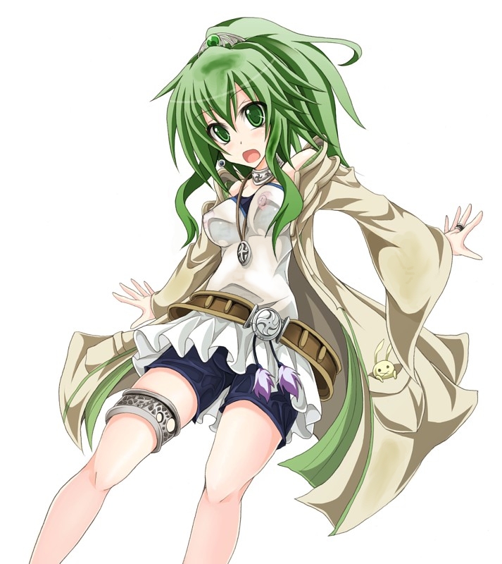Rule 34 – 1girls belt breasts charmers coat female green eyes green hair jewelry long hair mosui (kori can) necklace nipples ponytail see-through shorts solo tied hair winda priestess of gusto yu-gi-oh! | 494014