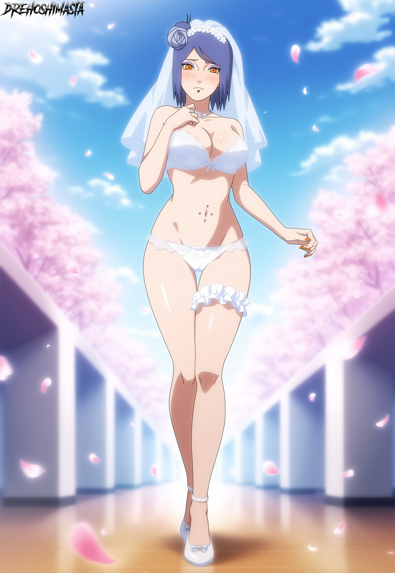 Rule 34 – 1girls ai generated bangs big breasts blue hair blush bra breasts breasts out of clothes bride cleavage cowboy shot curvaceous curvy curvy body curvy female curvy figure double bun drehoshimasta earrings embarrassed female female only flower flower in hair heels high heels highres hourglass figure konan light-skinned female light skin makeup midriff naruto naruto (series) naruto shippuden oppai orange eyes panties piercing skimpy solo solo focus swept bangs underwear walking walking towards viewer watermark wedding wedding lingerie wedding veil wide hips | 13730006 /