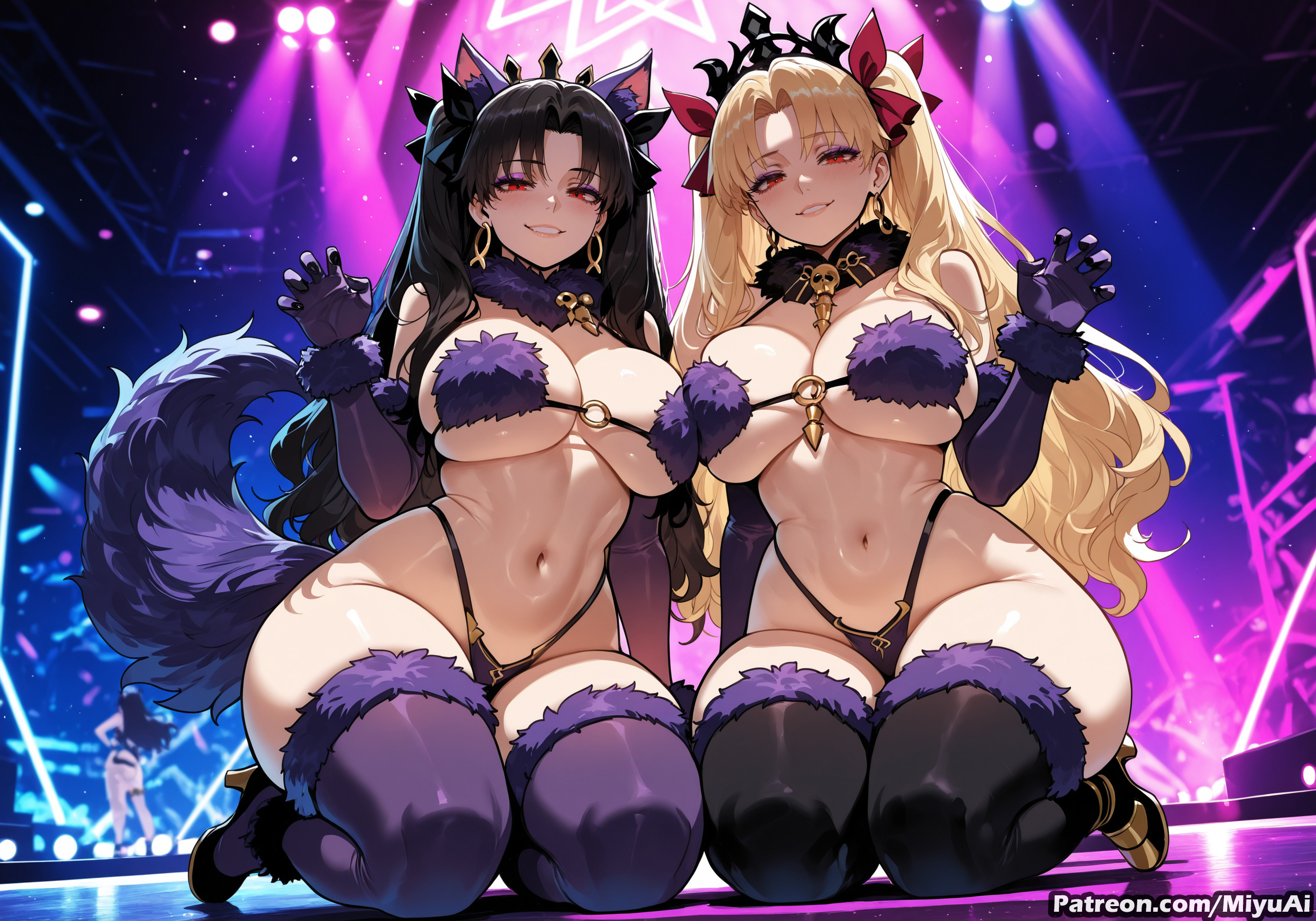 Rule 34 – 2girls ai assisted ai generated alternate breast size animal ears bangs bare shoulders bikini black hair black legwear blonde hair blush bow breasts claw pose cleavage curvaceous curvy curvy female curvy figure dangerous beast earrings elbow gloves ereshkigal (fate) ereshkigal (fate/grand order) fate/grand order fate (series) female fgo fur-trimmed gloves fur-trimmed legwear fur collar fur trim gloves grin hoop earrings ishtar (fate) ishtar (fate) (all) jewelry lace-trimmed legwear large breasts long hair looking at viewer mash kyrielight mash kyrielight (cosplay) miyuai multiple girls navel o-ring o-ring top open mouth parted bangs parted lips pink bow purple gloves purple legwear red eyes revealing clothes smile stomach tail thick thick ass thick butt thick hips thick legs thick thighs thighhighs thighs twintails voluptuous voluptuous female wide hips wide thighs wolf ears wolf tail | 18133053 /