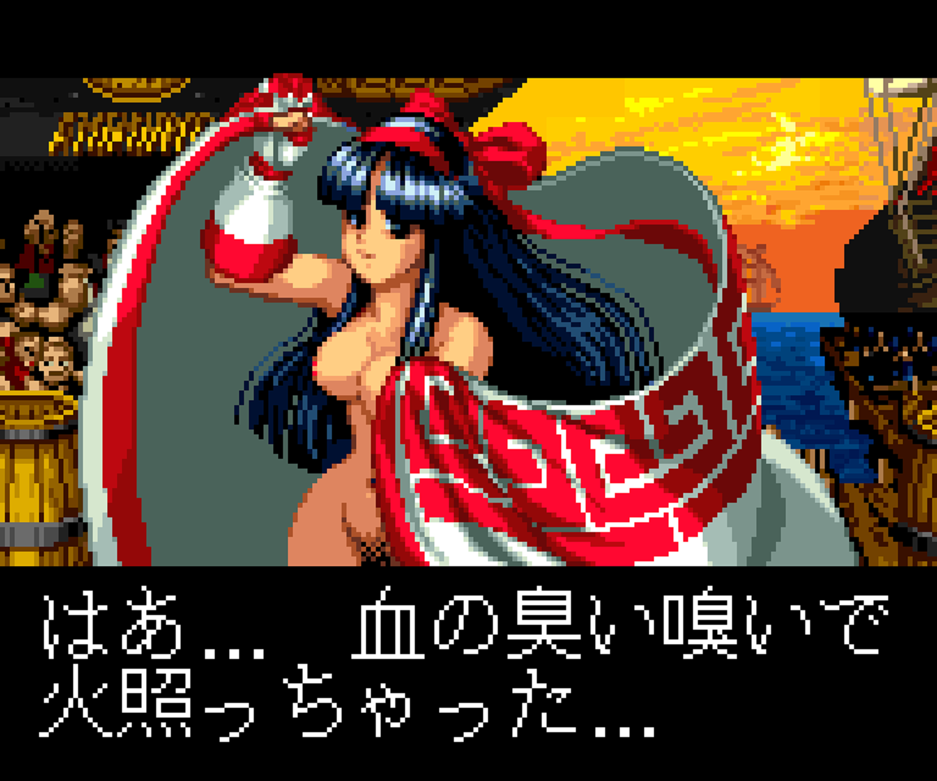 Rule 34 – 1girls arm up beach big breasts blue eyes blue hair breasts busty child bearing hips cloak crowd curvy female fingerless gloves gameplay mechanics gloves hair ribbon highres japanese text king of fighters large breasts legs long hair looking at viewer naked cloak nakoruru navel nipples nude ocean official style pixel art pubic hair public indecency pussy ribbon saiwai hiroshi samurai shodown smile snk solo thighs translated victory pose voluptuous water wide hips | 17839940 /