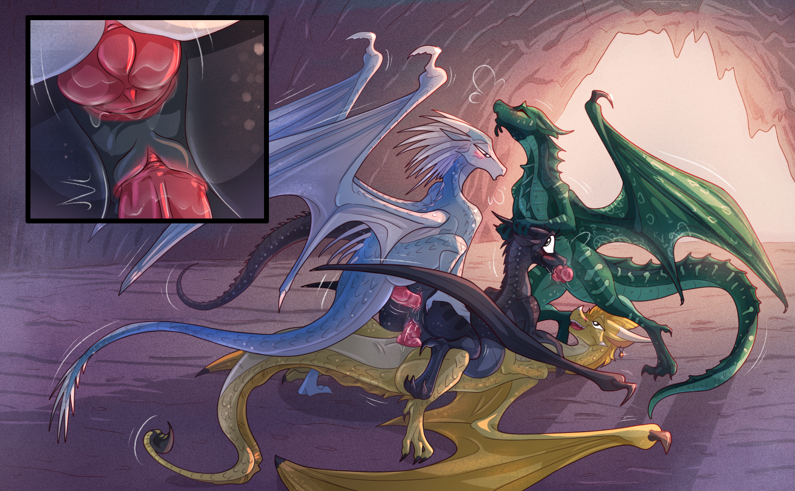Rule 34 – all three filled anal anal penetration animal genitalia anus black body black scales blue body blue scales blush breath cave claws dragon ear piercing ear ring erection female female penetrated feral feral on feral feral penetrated feral penetrating feral penetrating feral finger claws frill (anatomy) gangbang genital slit genitals green body green scales group group sex hi res horn icewing (wof) inside knot knotted penis long neck long tail looking pleasured lying male male/female male penetrating male penetrating female membrane (anatomy) membranous frill membranous wings mythological creature mythological scalie mythology nightwing (wof) on back oral oral penetration penetration penis piercing qibli (wof) ring piercing ripli sandwing (wof) scales scalie seawing (wof) sex shaded stinger stinger tail tail toe claws turtle (wof) vaginal vaginal penetration vulva wing claws wings wings of fire winter (wof) yellow body yellow scales | 18316459 /
