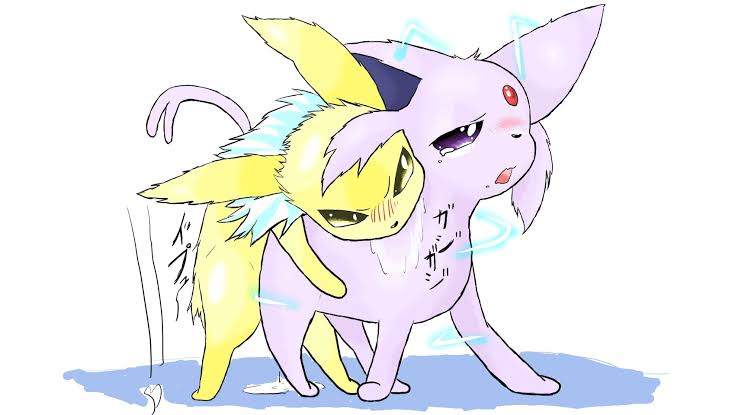 Rule 34 – ambiguous gender ambiguous penetration blush blush lines bodily fluids comic eeveelution espeon feral feral on feral fur generation 1 pokemon generation 2 pokemon genital fluids humping jolteon mammal nintendo onomatopoeia open mouth penetration pokemon pokemon (species) purple body purple fur sex simple background sound effects tears text yellow body yellow fur | 18332226 /