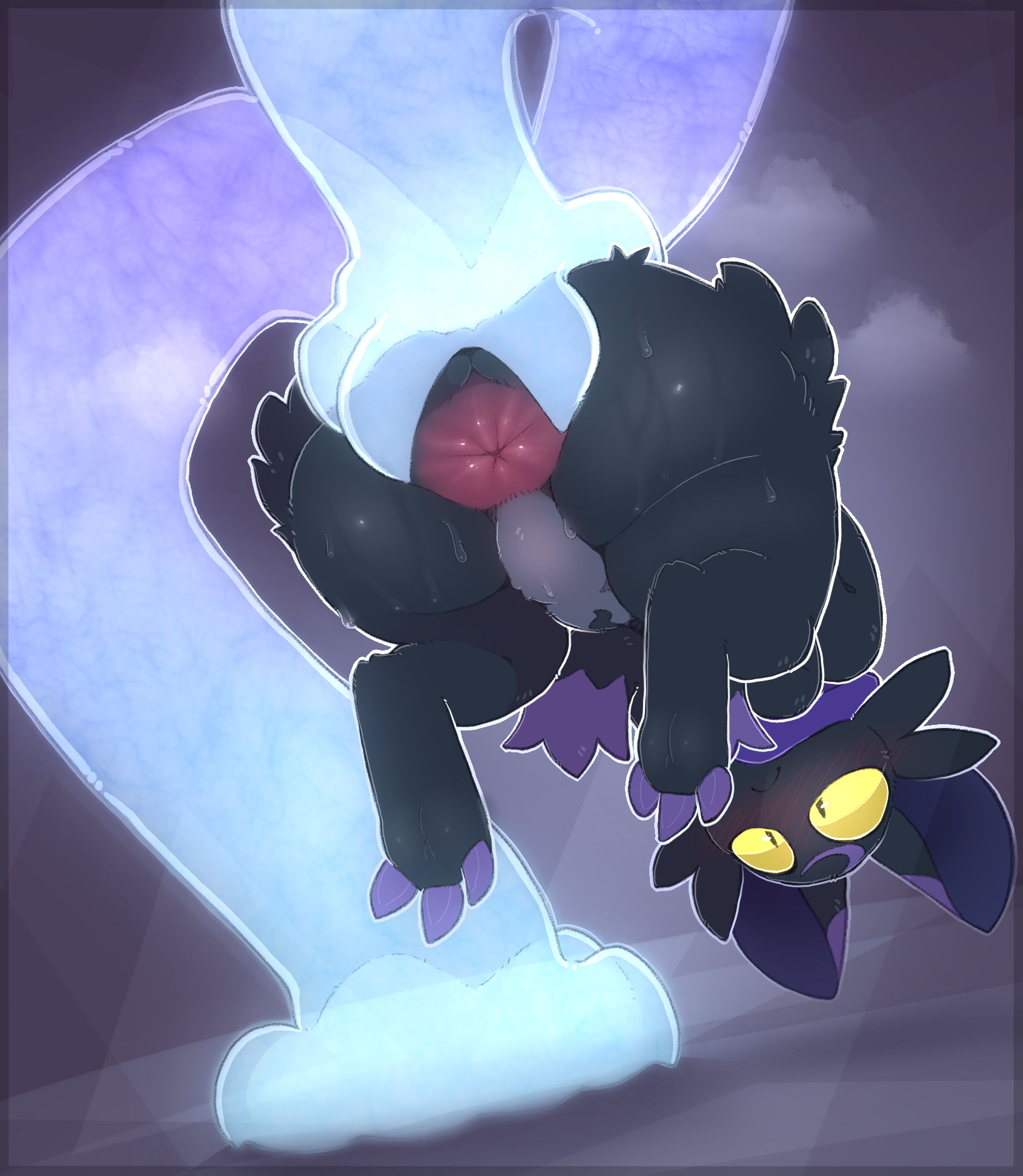 Rule 34 – 2026 ambiguous gender anthro anus anus only backsash big anus big butt black body black fur bodily fluids butt claws digital media (artwork) featureless crotch feet felid feline fur hair hi res looking at viewer looking back mammal markings moon (marking) null pal (species) palworld pocketpair presenting rear view scarf simple background solo spirit spread butt spreading sweat sweaty butt thick thighs toe claws toes wispaw yellow eyes yellow sclera | 18364315 /