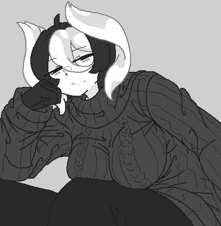 Rule 34 – alternate costume big breasts black and white hair breast press female female only fully clothed hair between eyes made in abyss moppynoko ozen pixel art short hair solo sweater turtleneck turtleneck sweater two-tone hair white body white skin | 18418785
