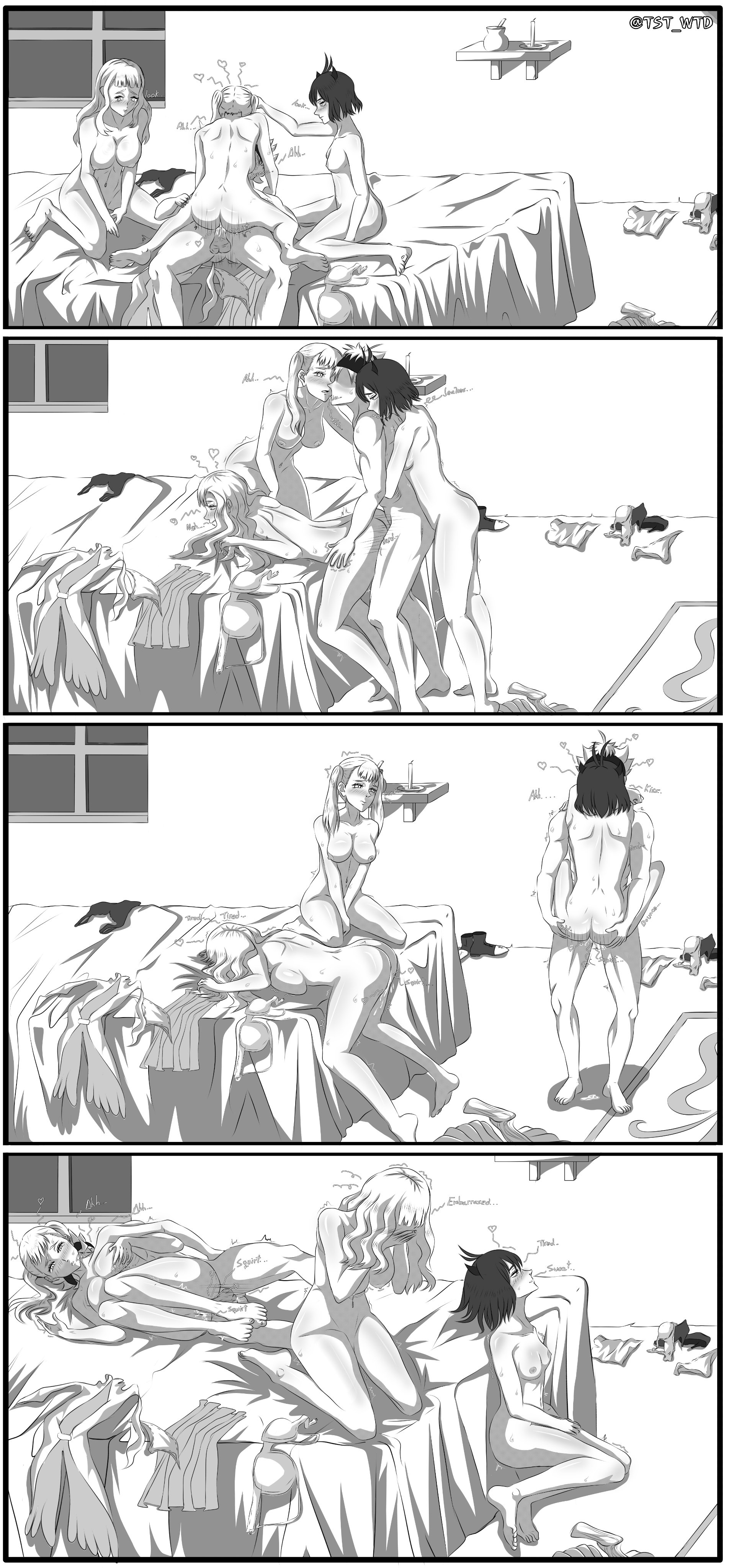 Rule 34 – 1boy 3girls ass asta (black clover) bed big breasts black and white black clover black hair breasts completely nude cum in pussy doggy style female huge ass kissing lasting male medium breasts messy clothes messy room mimosa vermillion muscular muscular male naked noelle silva nude pussy riding secre swallowtail sex from behind small breasts tst wttd twintails | 5961413 /