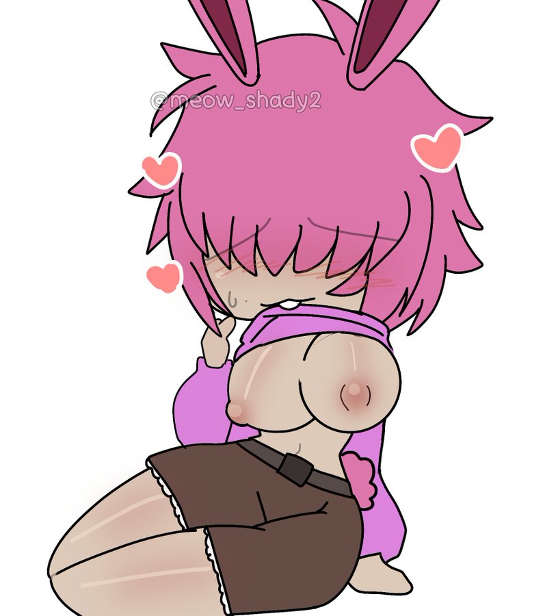 Rule 34 – big breasts breasts bunny ears bunny girl bunny tail female gacha hearts around head holding shirt with mouth meow shady2 oc pink hair short shorts sweatdrop thick thighs tits out | 9504319 /
