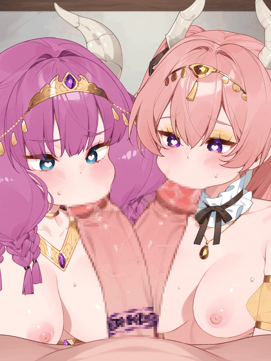 Rule 34 – 1boy 2girls after fellatio animated animated gif aura (sousou no frieren) blue eyes braid breasts censored commentary cum cum in mouth cum in nose cum on body demon girl demon horns ejaculation english commentary extra penises facial fellatio ffm threesome group sex hair ribbon heart heart-shaped pupils hetero highres horns jewelry linie (sousou no frieren) long hair looking at penis medium breasts mosaic censoring multiple braids multiple girls neck ring necklace nipples nude open mouth oral paid reward available penis pink hair purple eyes purple hair ribbon smile sousou no frieren symbol-shaped pupils threesome upper body variant set waterring | 18636267 /