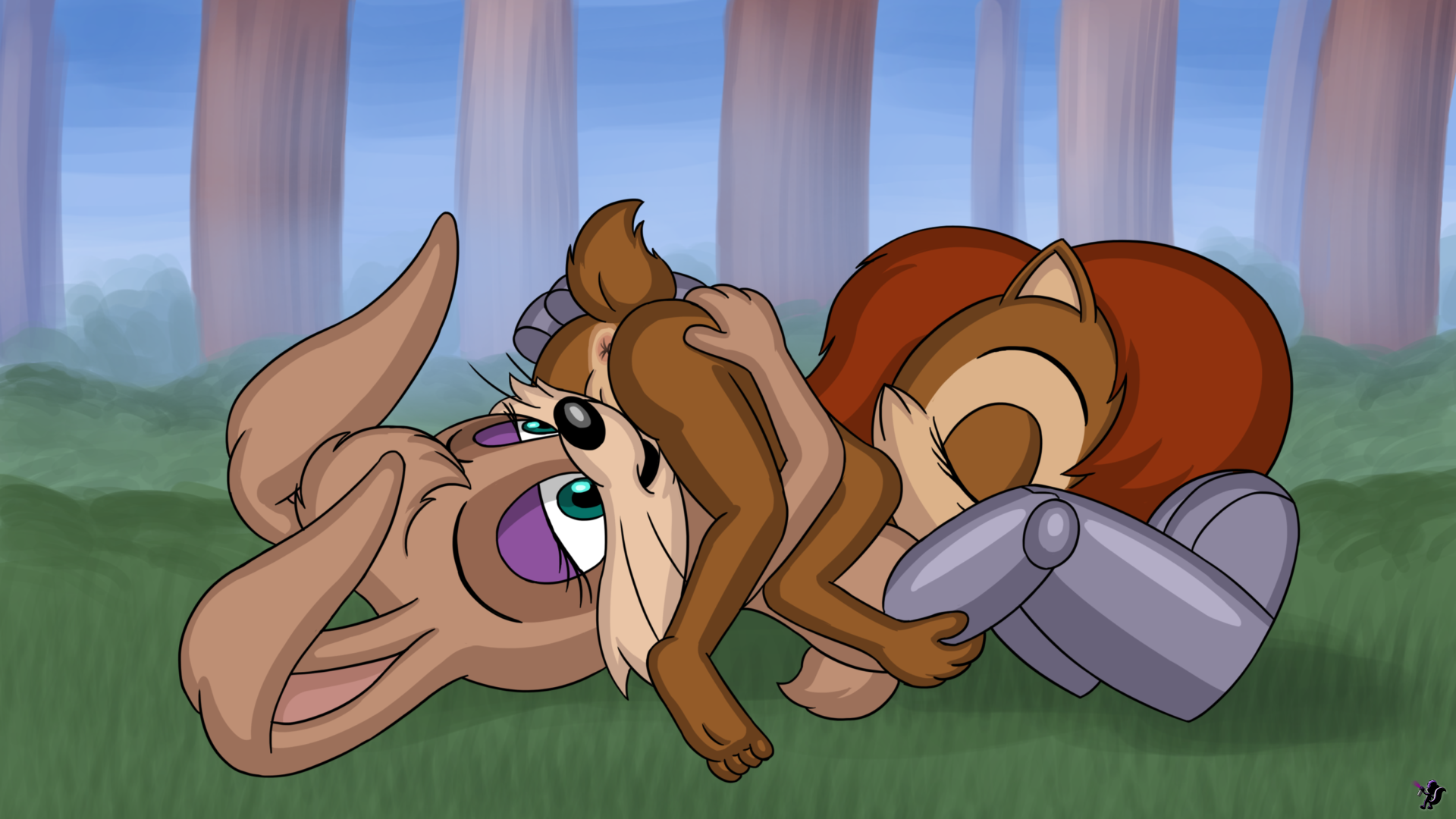 Rule 34 – 4 toes 69 position anthro anus archie comics ass brown body brown fur bunnie rabbot chipmunk cunnilingus cybernetics cyborg dic entertainment digital media (artwork) duo eyeshadow feet female female/female fingers forest fur genitals grass ground squirrel hair hi res humanoid feet lagomorph leporid lying machine makeup mammal narrowed eyes nature omatic on back open mouth oral outside outside sex pillow shading plant plantigrade pussy rabbit rodent sally acorn sciurid sega sex smile soles sonic (series) sonic the hedgehog (archie) sonic the hedgehog (comics) sonic the hedgehog (satam) sonic the hedgehog (series) squirrel tail toes tree vaginal penetration vulva | 14321000 /
