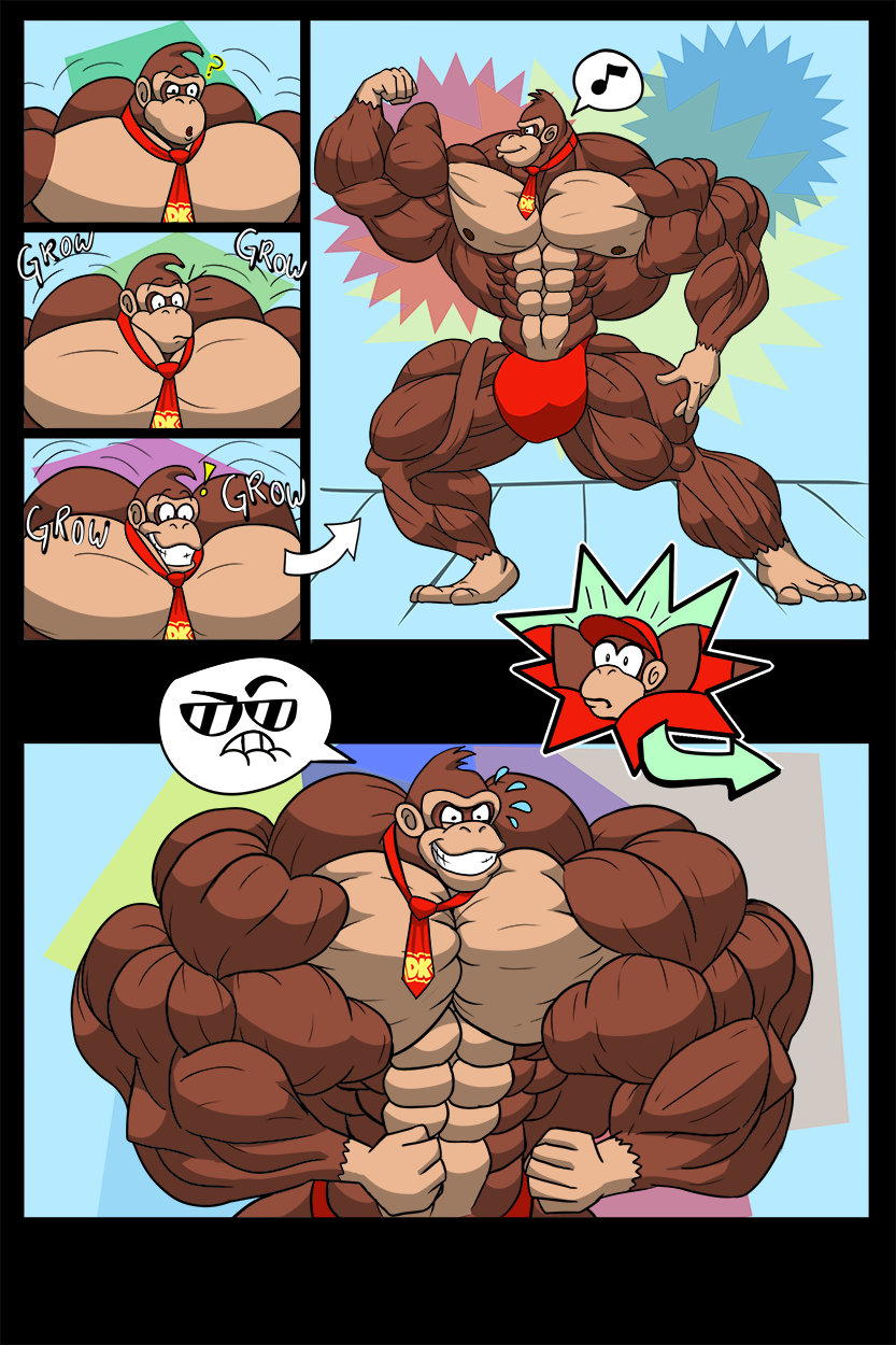 Muscle Growth. big penis. on Guzreuef Muscle Banana (Donkey Kong). 