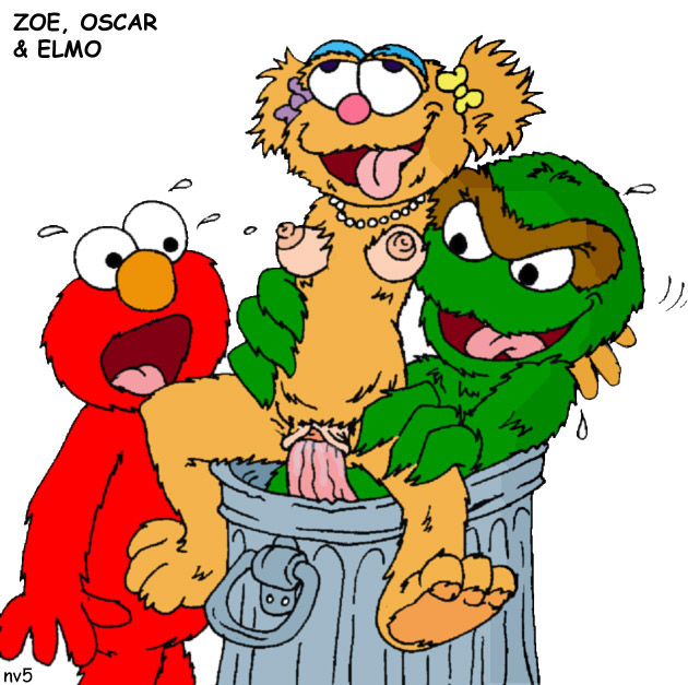 Sesame Street - Cookie Monster, Oscar the grouch.