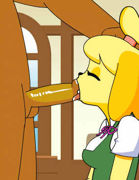 animal crossing. animated. isabelle. throated. hentai. rough. blowjob. nint...