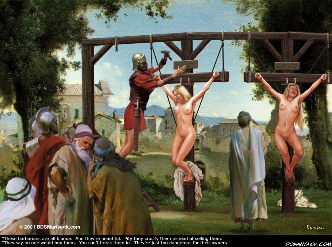 Naked crucified women BDSM