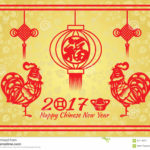 6656503 happy chinese new year card chinese word mean happiness lanterns knot money chicken red paper cut 66714503