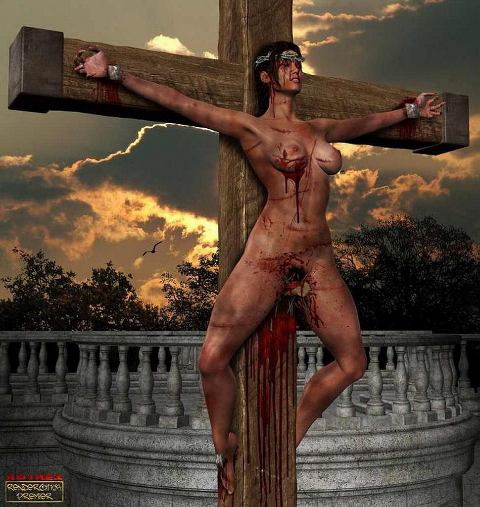 Naked Woman Crucified