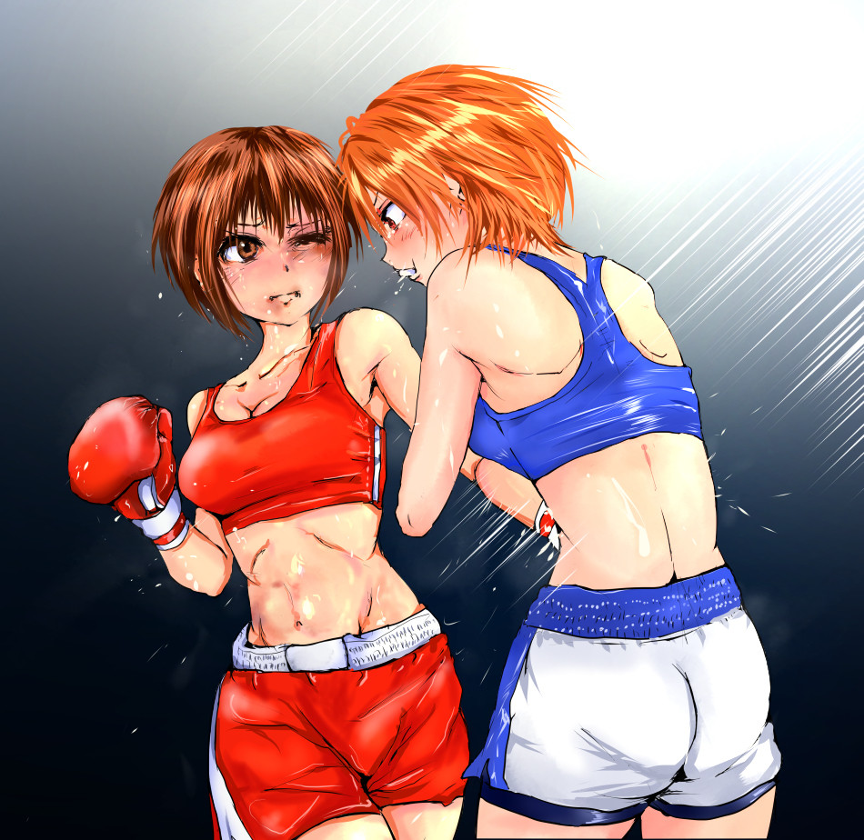 on. by. catfight. fight. wrestling. on Catfight & boxing hentai 3. boxi...