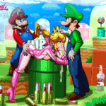 7268882 princesspeacandfr 1830179 Luigi Mario Piranha Plant Princess Peach Super Mario Bros Tekuho animated