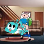 7491567 2136433 Adventure Time Finn the Human MrCopy Nicole Watterson The Amazing World of Gumball crossover edit