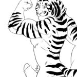 1286851 tiger flexing arm lines