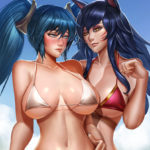 1313519 067 BADCOMPZ 439276 Sona X Ahri Sexy Beach